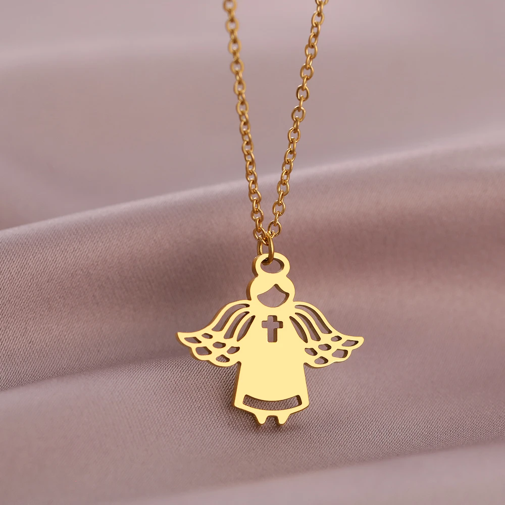 Collare_acero_angel_dorado